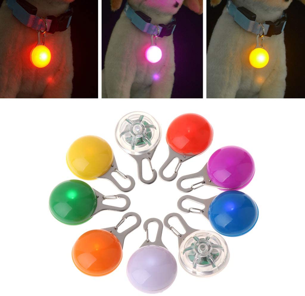  Rtengtunn Colgante de Seguridad para Mascotas LED Flash Light Glow Collar Puppy Dogs Cat Luminous Identify - Leche 