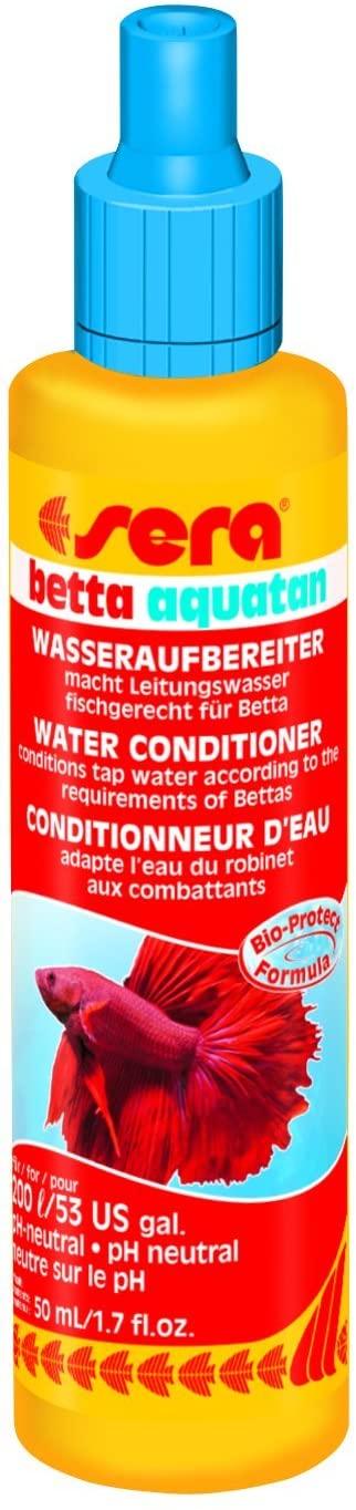  Sera 03035 Betta aquatan 50 ml – Agua del Grifo en Émbolo (5ml a 20 L de Agua) para artgerechtes, y cristalina para Lucha Peces (Betta) 
