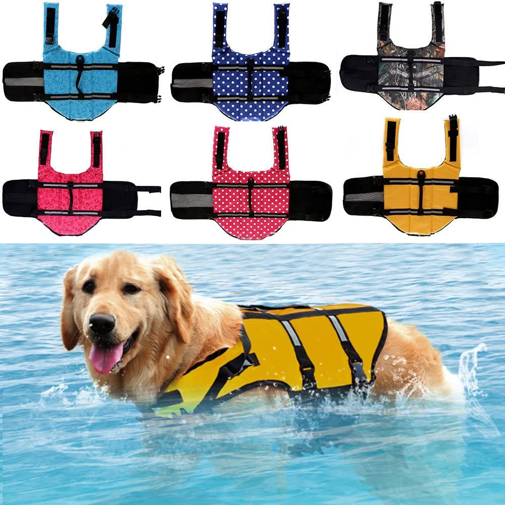  SILD color Pet Chaleco salvavidas tamaño ajustable perro Salvavidas Seguridad Chaleco reflectante para mascotas Salvavidas chaleco de vida de ahorro de perro abrigo para natación Surfing(M) 