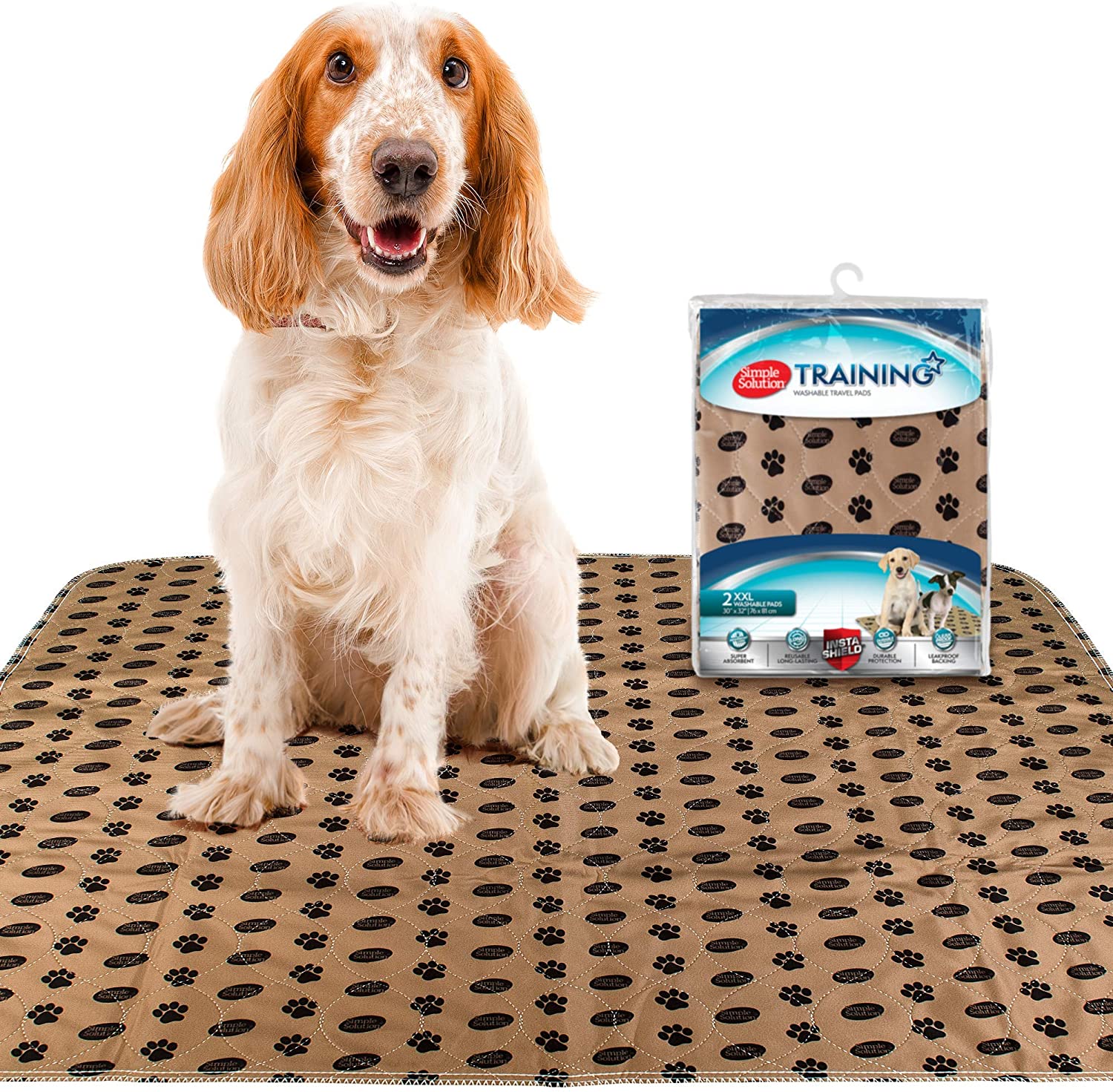  Simple Solution Entrenamiento Lavable y Pastillas para Perros de Viaje, XXL (Paquete de 2) 