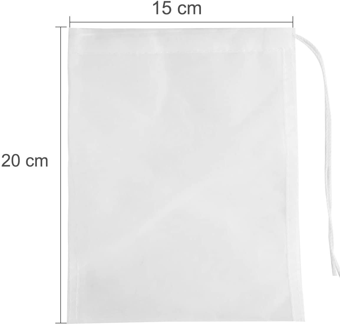  SLSON - Bolsas de Filtro para Acuario (5 Unidades, 180 micrones, Reutilizables, Nailon), Color Blanco 