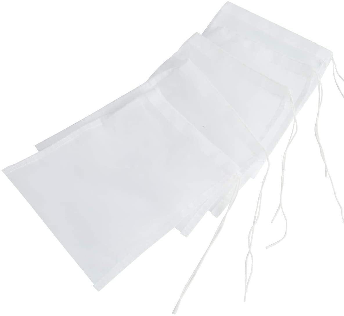  SLSON - Bolsas de Filtro para Acuario (5 Unidades, 180 micrones, Reutilizables, Nailon), Color Blanco 