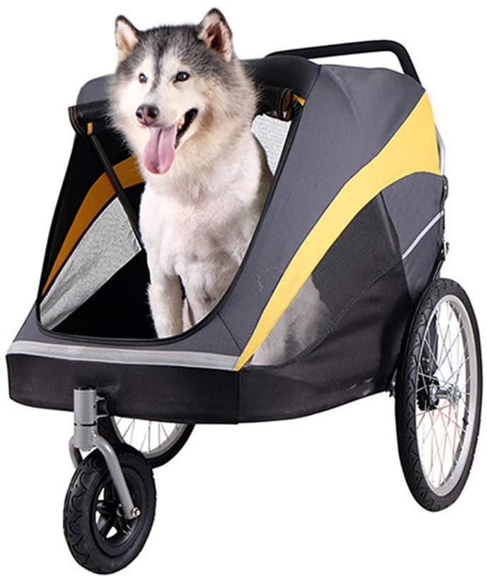  Suministros Para Mascotas, Cochecito Grande Para Remolques De Bicicleta Para Mascotas Para 2-3 Perros/Transportador De Mascotas Con Neumáticos Inflables/Carro De Ciclismo, 100X78x96cm 