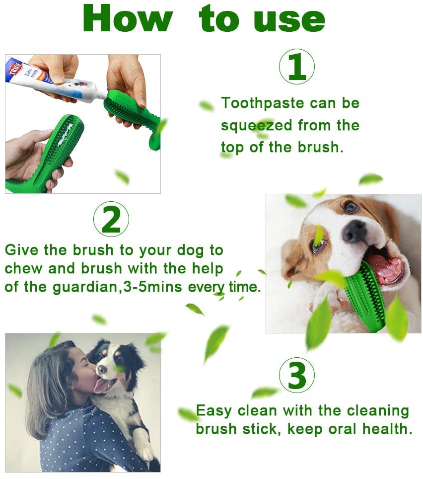 Suntapower Cepillo de Dientes para Perros, Masticar Cuidado Dental de Juguetes con Goma NO Tóxica 