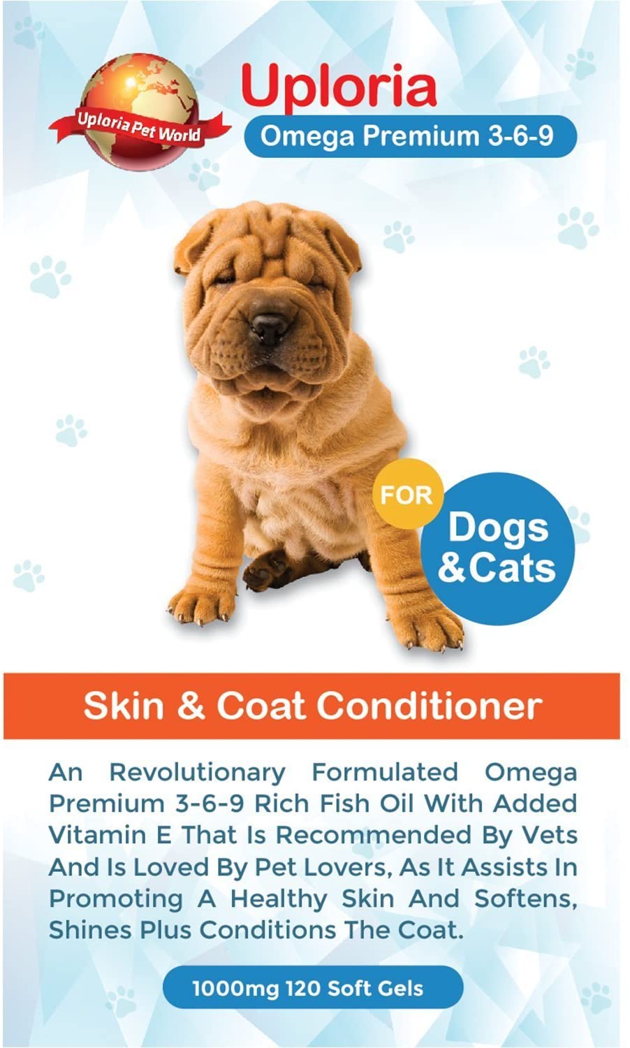  Suplementos para la piel del perro con prurito| Cápsulas de aceite de pescado Omega para perros & gatos Ayuda y favorece la aparición de una piel y un pelaje saludables |Ayuda a tener un corazón sano 