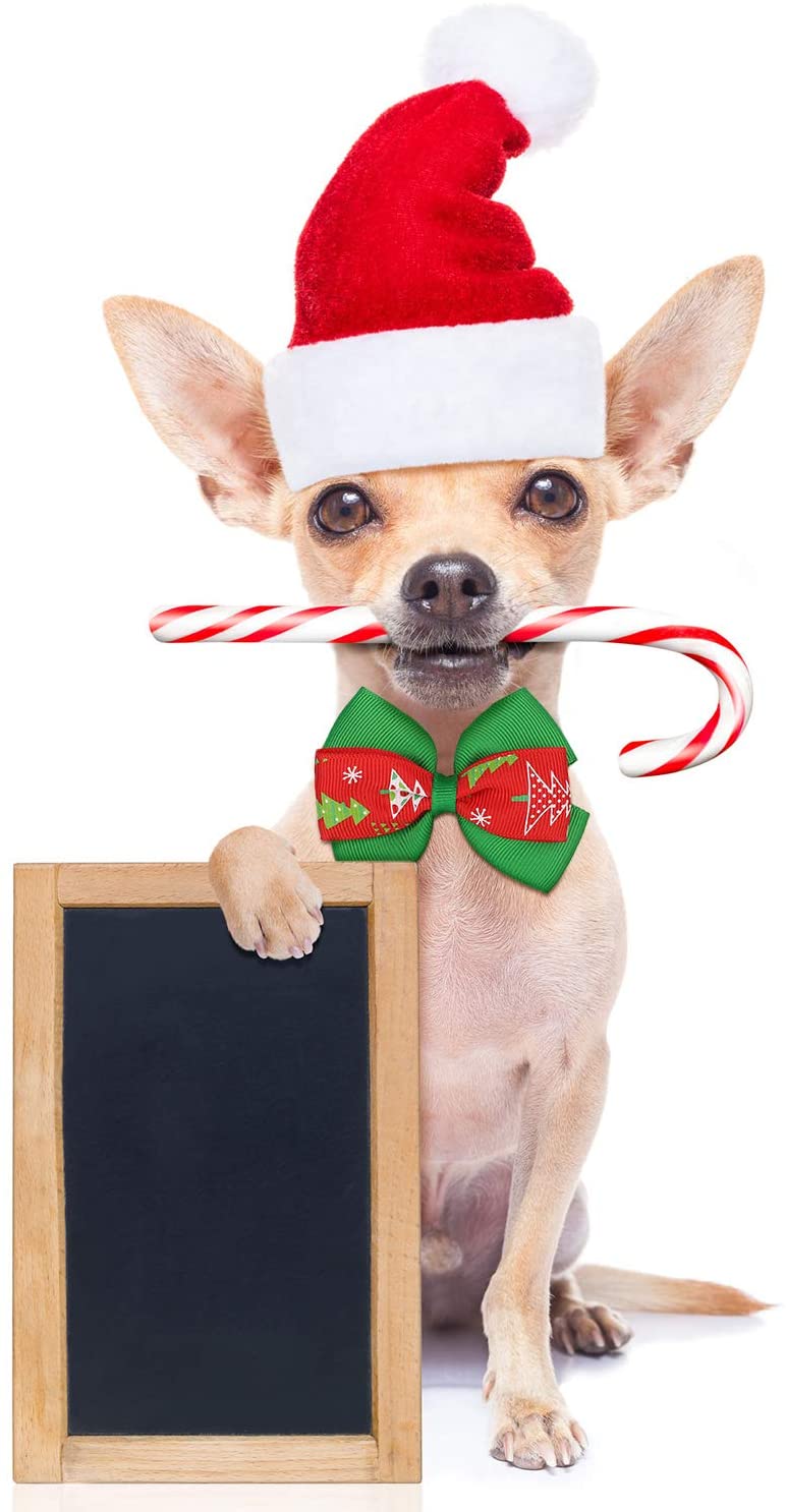  Syhood 20 Piezas de Corbatas para Perros de Navidad Pajaritas Ajustable de Navidad para Mascotas Pequeñas Corbatas Accesorios de Aseo de Perros para Fiesta de Navidad 
