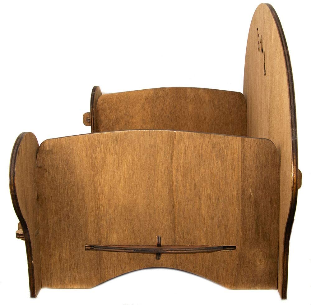  Taku Tk04Pls - Cama para Perros sillón de Madera, tamaño pequeño, Base Interior de 32 x 55 cm, Color Madera Oscura, S, Madera Oscura 