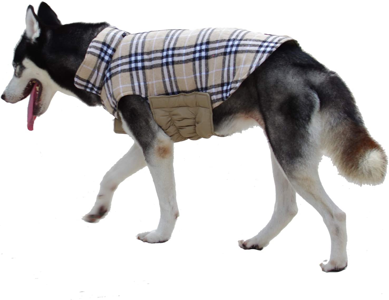  ThinkPet Chaqueta Perro Reversible Ropa para Perro Escocesa Abrigo Perro Impermeable de Cuadros británicos para Perros pequeños 