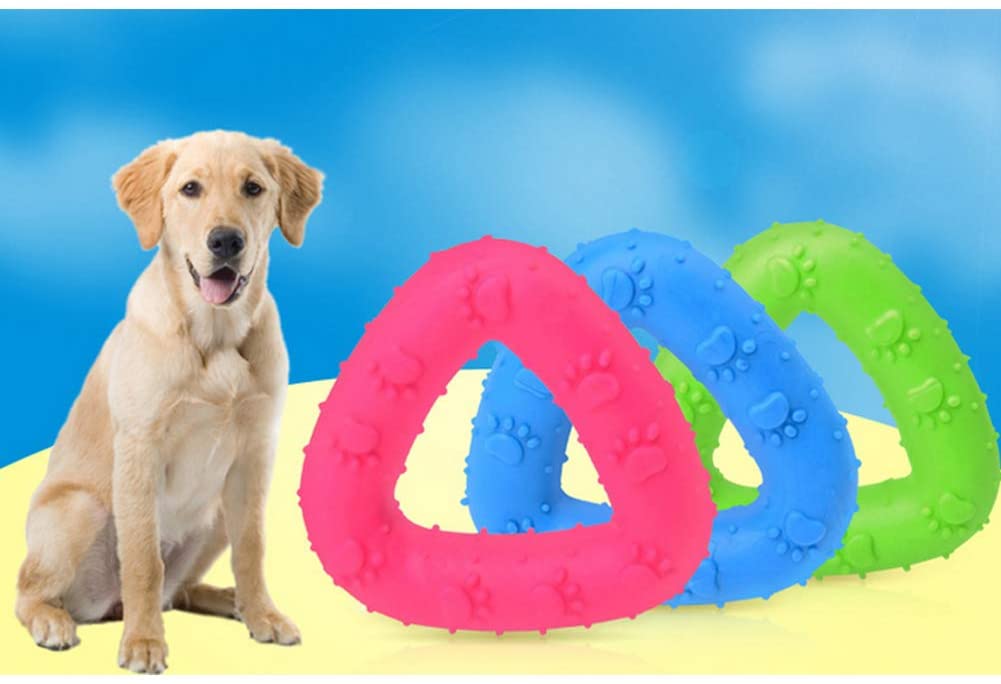  Trifycore Juguetes de Goma molares Huella Triángulo de Dientes Dental encías sanas Chew Juego Juguete para Perro Gato Mascotas, Productos para Mascotas para Perros 