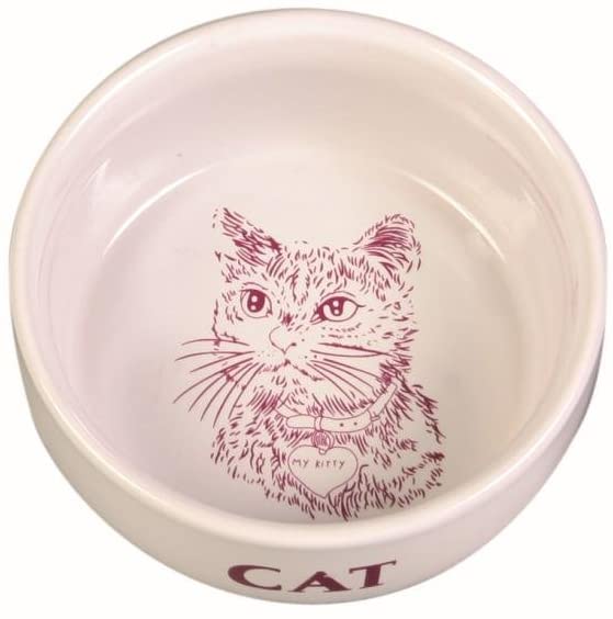  Trixie - Bol de cerámica con diseño de gato, 0.3 L, 1 unidad 