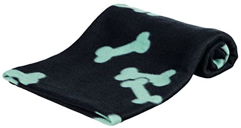  Trixie Manta para Perros Mascotas - Manta Sofa Suave Manta para Mascotas Perros Gatos Cálida Protección Manta Beany 100x70 cm Negro 
