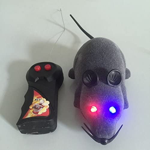 Twshiny Control Remoto inalámbrico LED RC de ratón de la Rata del Juguete para Perro del Gato de la Novedad para Mascotas Regalo Divertido Gray 