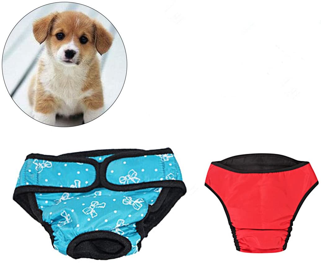  UEETEK 2 PCS Pet Dog Puppy Pañal Sanitario Physiological Pants Female Dog Shorts Bragas Menstruación Underwear Talla M 
