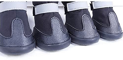  UEETEK 4pcs Impermeable Botas para Mascotas Zapatos de Mascotas Perro Protector de la Pata para los Perros de tamaño Medio a Grande - tamaño XL (Negro) 