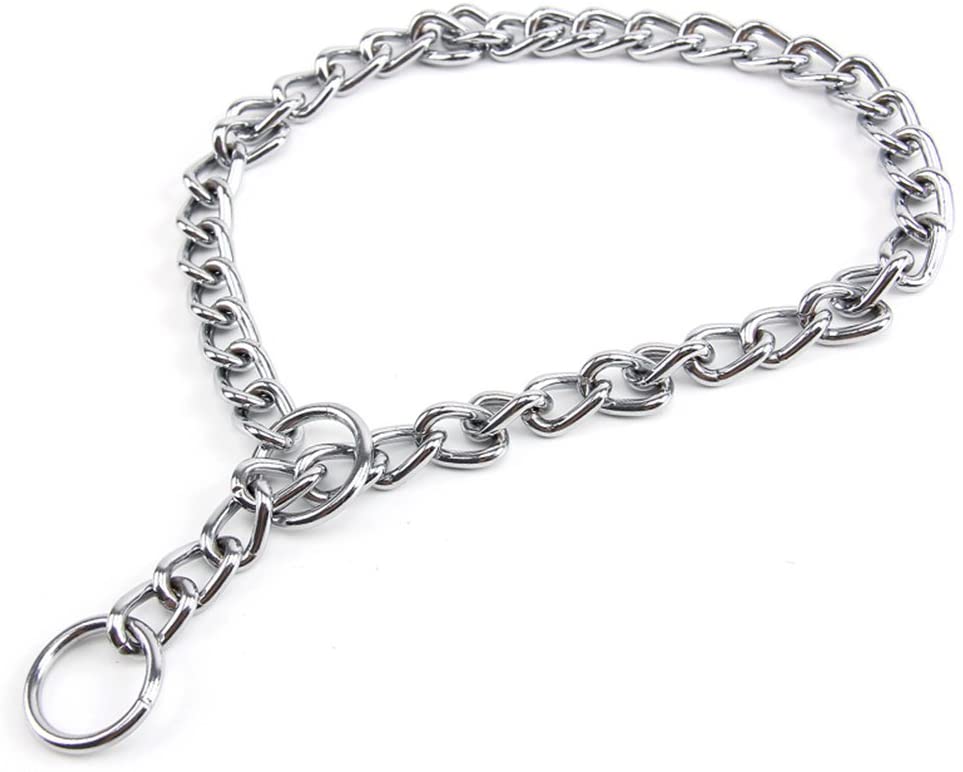  UEETEK Collar de perro de mascota de collar de estrangulación de perro de entrenamiento de cadena de acero inoxidable extra pesado con enlace 2.0mm * 45cm 