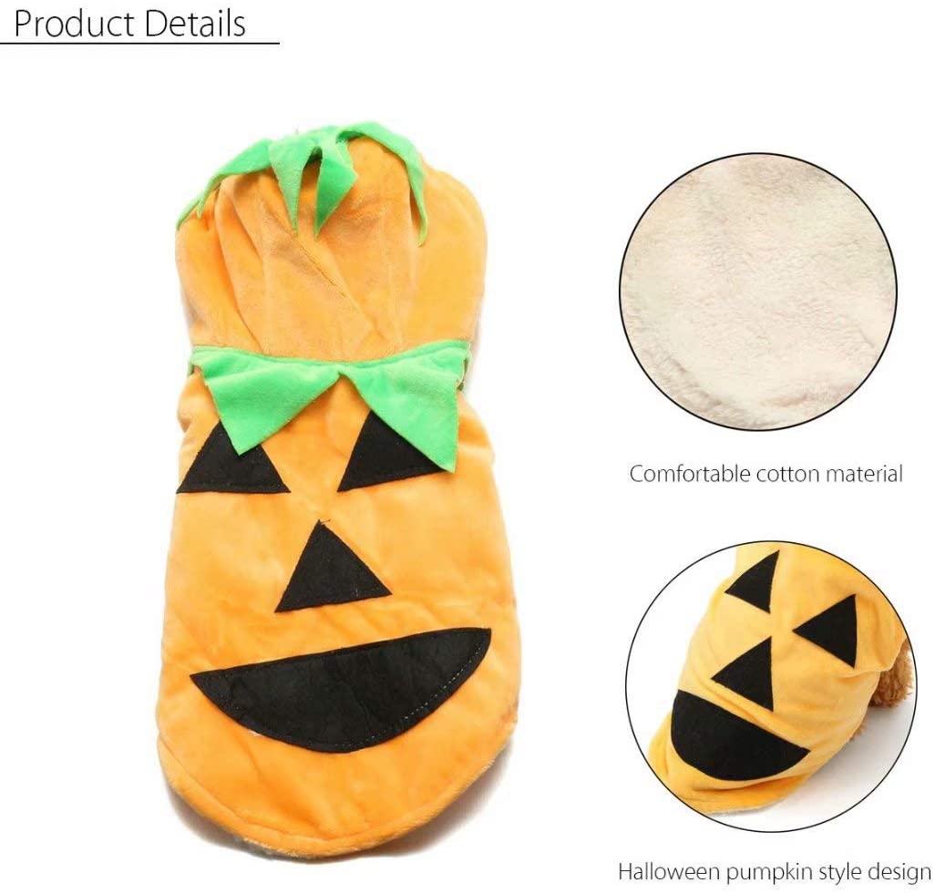  Ungfu Mall Halloween Pumpkin Style Pet Puppy Dog Cat Clothes Hoodie Costumes Apparel Coat 