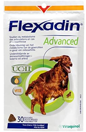  Vetoquinol Flexadin Advance Envace con 30 Comprimidos de Alimento Complementario Dietético para Perros 