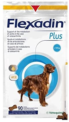  Vetoquinol Flexadin Plus MAX Envase con 90 Comprimidos de Alimento Complementario Dietético para Perros 
