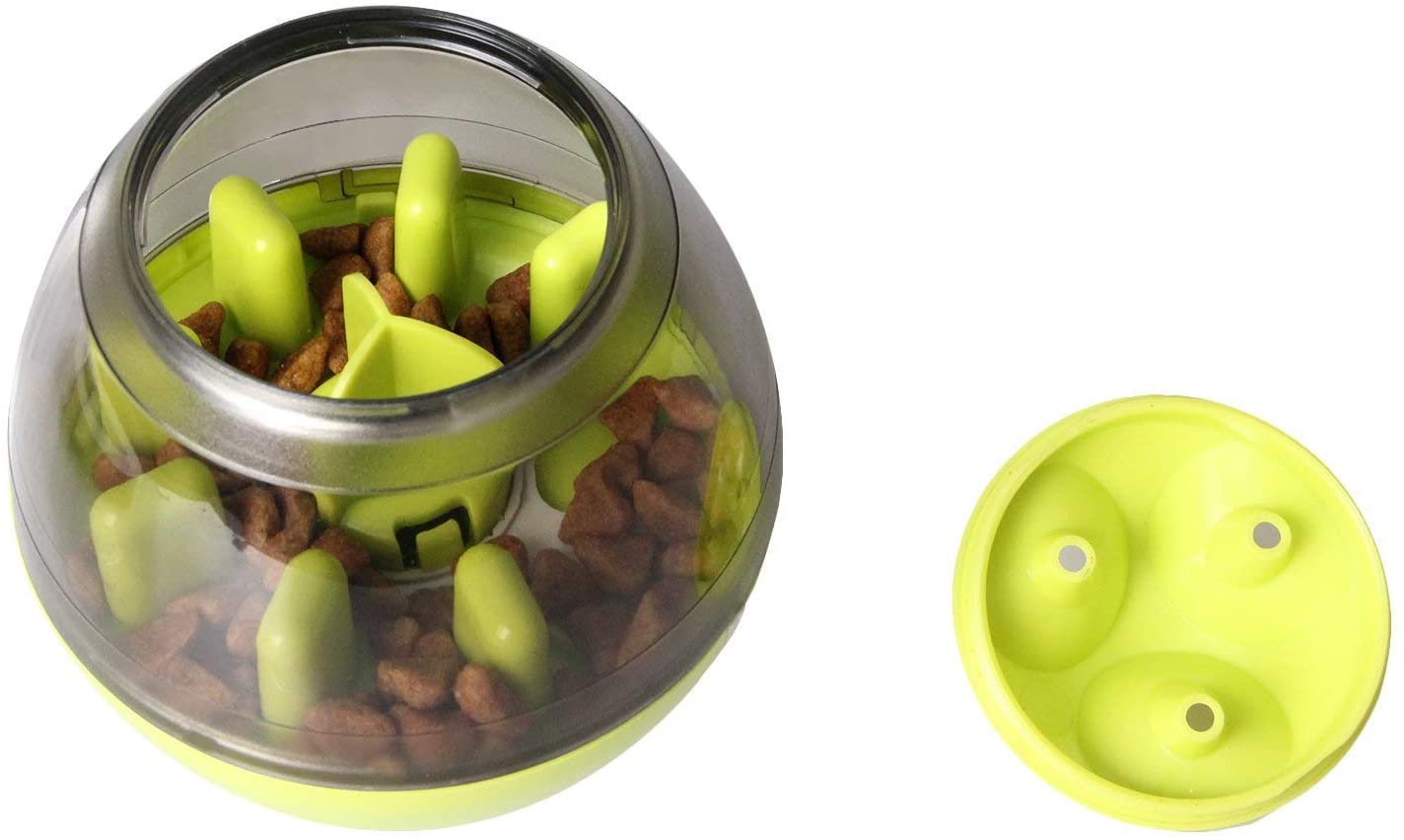  Xrten Bola de Comida para Perros Mascotas Pelota Interactiva para Comer Lento, Verde 