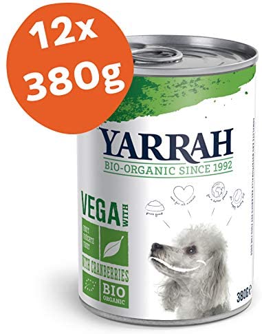  Yarrah Bio Perros Forro Vega, Libre de Cereales con cranb Fresas 380 g, 12 Unidades (12 x 380 g) 