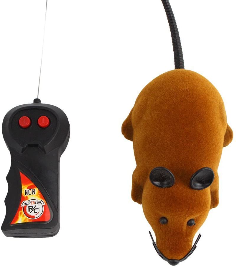  Yosoo Mini juguete ratón RC Rat 2-voies 27 MHz con mando a distancia para gato gatito animales y niños 3 años 