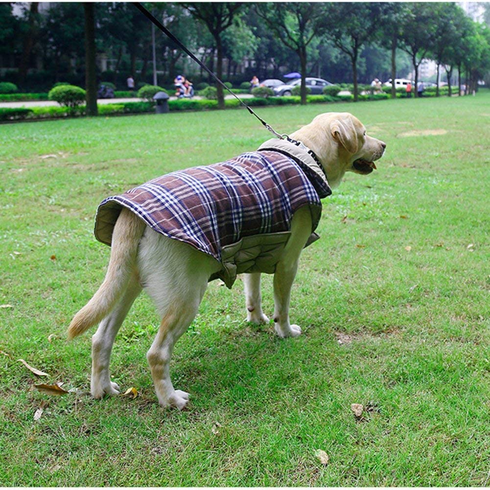  YouthUnion Ropa para Perro, Abrigo Capa Chaqueta para Mascota Invierno Calefacción Impermeable Cuadro Reversible para Perro Pequeño Grande (marrón, XS) 