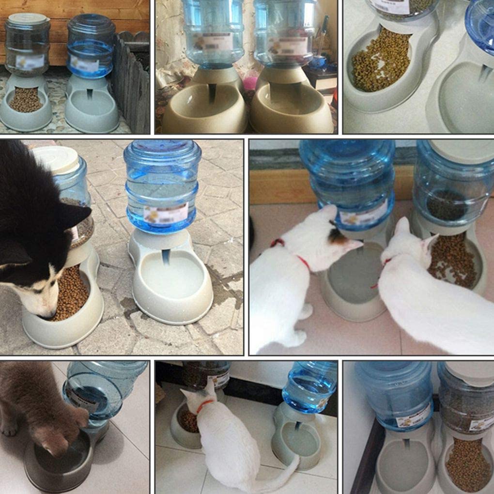  Zerama El Gato del Perro Alimentador automático del Animal doméstico 3.75L Bebedero para Puppy Beber Agua Que alimenta Gatito dispensador Grande Capacidad 
