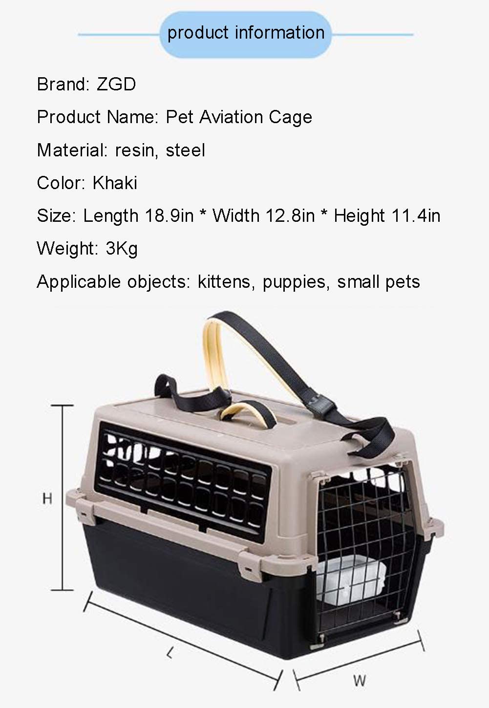  ZGD Pet Transport Box-In De Acuerdo con Los Requisitos De La IATA para El Transporte De Animales Vivos 