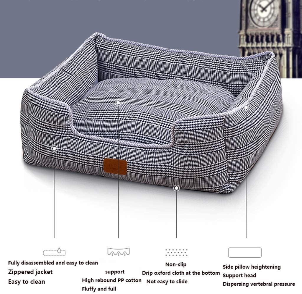  ZLJ Animal Planet Orthopedic Deluxe Dog Bed - Exclusiva Espuma de Memoria Pet Dog Sofa Bed Deck Lavable, Grande y Mega - for Perros y Gatos (Color : Blue, Size : S) 