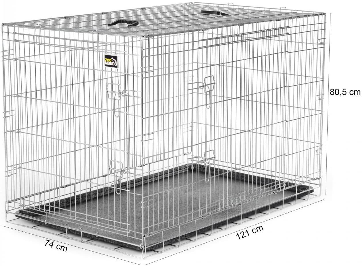 zoomundo Portador Jaula Plegable Metálica para Mascotas para Perros Gatos Tamaño XXL (2 Puertas) 