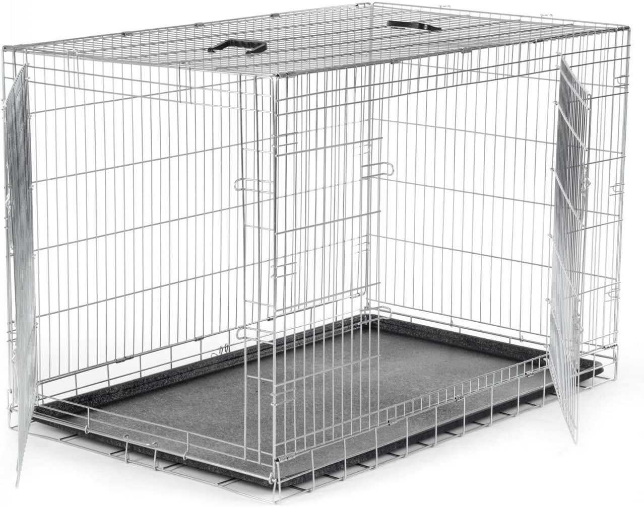  zoomundo Portador Jaula Plegable Metálica para Mascotas para Perros Gatos Tamaño XXL (2 Puertas) 