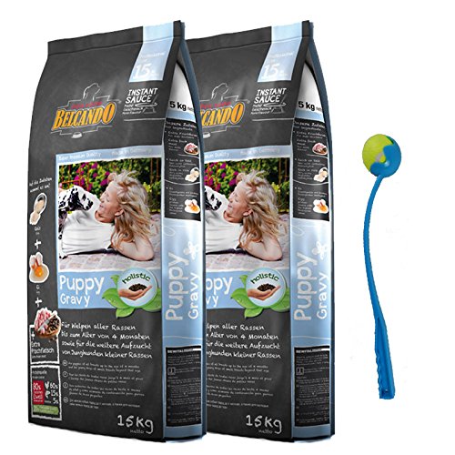 2 x 15 kg belcando Puppy Gravy Perros Forro Premium para Jung Perros + Ball centrifugado