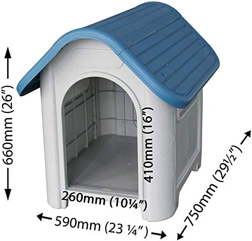 4566 Caseta en forma de casa para perro PROLABZOO con toma de aire 59.2x66x63 cm - Verde