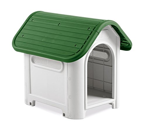 4566 Caseta en forma de casa para perro PROLABZOO con toma de aire 59.2x66x63 cm - Verde