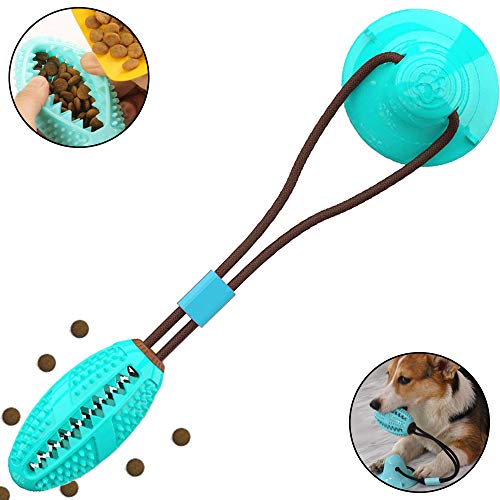 AFFINEST Pelota de Juguete para Perros con Ventosa Mascotas Multifuncional para mordedura de Molar para Mascotas Pet Molar Bite Toy,B Azul