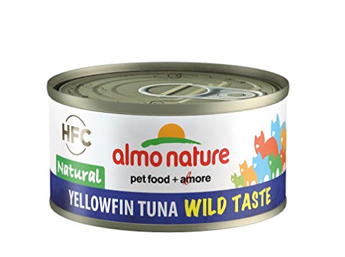 Almo nature HFC Cat Wet Food Wild Taste Natural Yellowfin Tuna - (Pack de 24 x 70 g de latas)