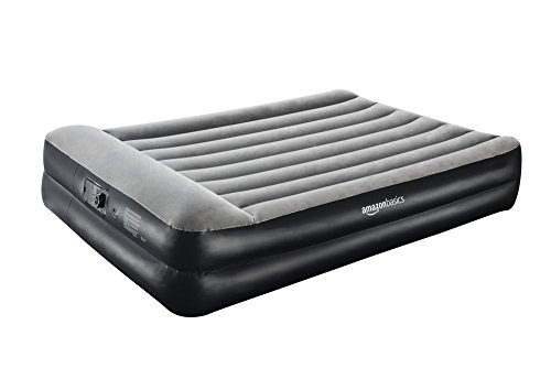 AmazonBasics - Cama hinchable con almohada, con bomba de aire incluida, individual, color gris