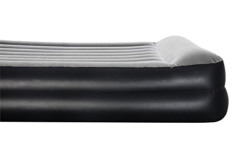 AmazonBasics - Cama hinchable con almohada, con bomba de aire incluida, individual, color gris