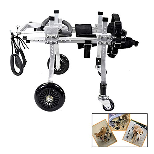 AMITD - Silla de ruedas para perro, 4 ruedas, bolsa ajustable, silla para perros, parálisis, patas traseras, patas traseras, rehabilitación, andador adecuado para 2 – 6 kg