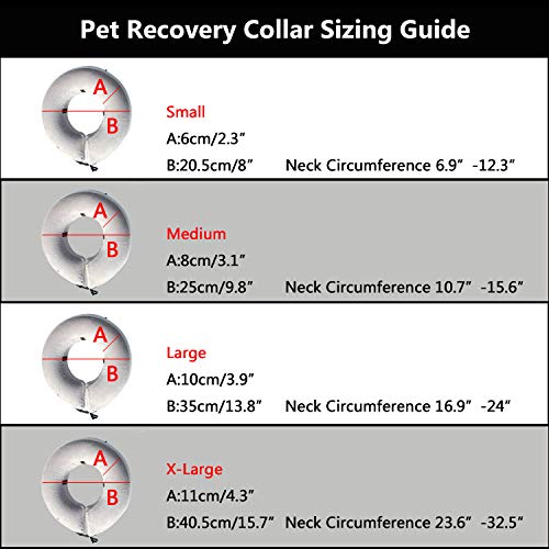 AMZTM Collar De Perro Inflable De Recuperación De Mascotas-Cuello Protector Suave para Perros (Gris, S)