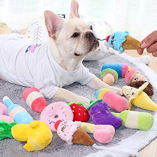aolongwl Juguetes para Mascotas 4pcs / Plush Squeaky Bone Dog Toys Resistente A La Mordedura Clean Dog Chew Puppy Training Toy Soft