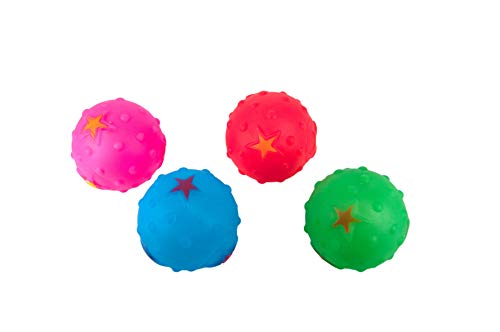 AVANZONA Juguete Frisbee Disco Volador de Caucho Hueco de Forma Baloncesto de 23 cm para Mastricar Jugar Entrenamiento con un Regalo de la Pelota látex de 6 cm Sonida. Colores Aleatorios.