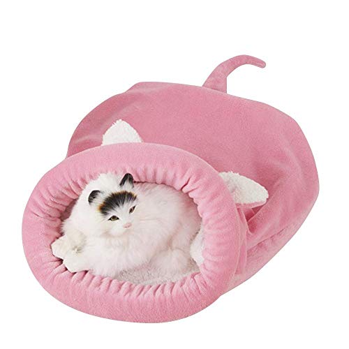 AYWJ YAN Estera Suave Felpa de la Manta del Saco del Saco de Dormir del Saco de Dormir del Gato de la Felpa para el Perro y el Perrito (Color : Rosado, Tamaño : M (50x40cm))