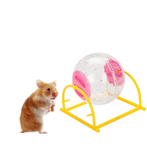 Balacoo Bola de Ejercicio de hámster con Soporte Bola de Correr para Hamster Erizo Rata Ardilla Conejillo de Indias Suministros para Mascotas 12 cm (Color Aleatorio)