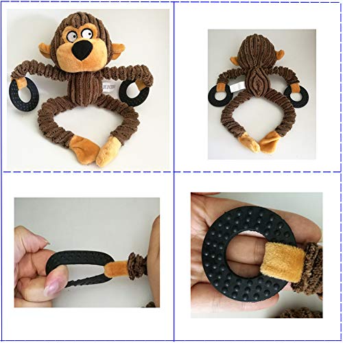 Bello Luna Juguete para Perros Mono Mono con Anillo de Goma para Cachorros Perros pequeños, medianos y Grandes