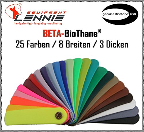 Beta-BioThane® - Correas al metro (estándar de 2,5 mm aprox. de grosor, diferentes anchuras), 25 colores diferentes