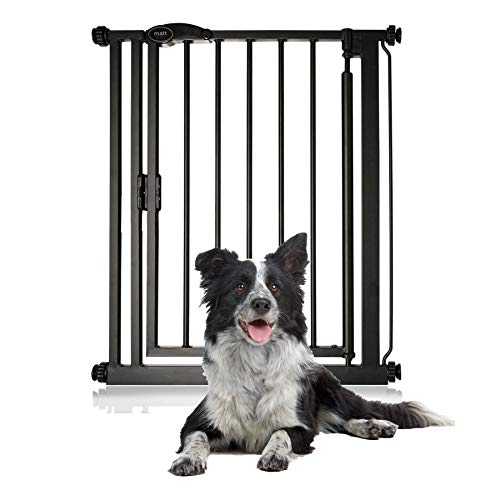 Bettacare - Puerta para mascotas (68,5-75 cm), color negro mate