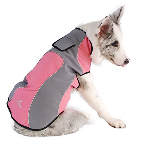 BLACKDOGGY Abrigo Impermeable para Perros Abrigo de Perro con fácil de Usar cómoda Ropa de Abrigo de Lana de Polo Grande para el Exterior y el Clima frío Vinculante Reflejo Visible en la Noche