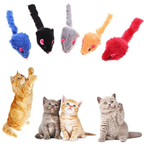 Broadroot 20 juguetes interactivos para gato, forma de ratón de peluche, juguete para gatito, juguete interactivo para gato 3,94 x 1,18 x 0,98