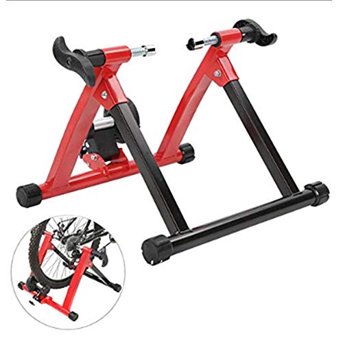 Caballete Klevsoure rojo con control inalámbrico para rueda de bicicleta de 66 a 71 cm. Para spinning, ejercicio, fitness y entrenamiento